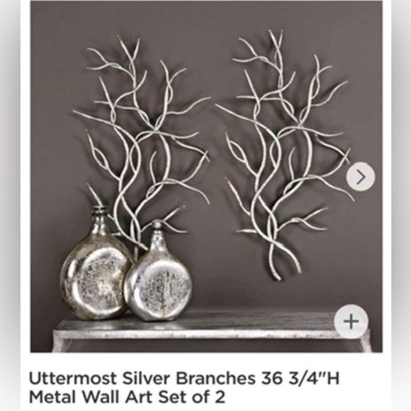 UTTERMOST Silver Branches 36&3/4 H. New without tags. Hand hammered & forged. - Picture 2 of 3
